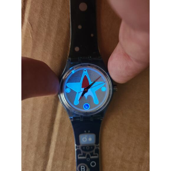 Vintage Swatch Loomi watch "Bleep" GN904. Rare working Loomi backlight. New - Picture 13 of 13